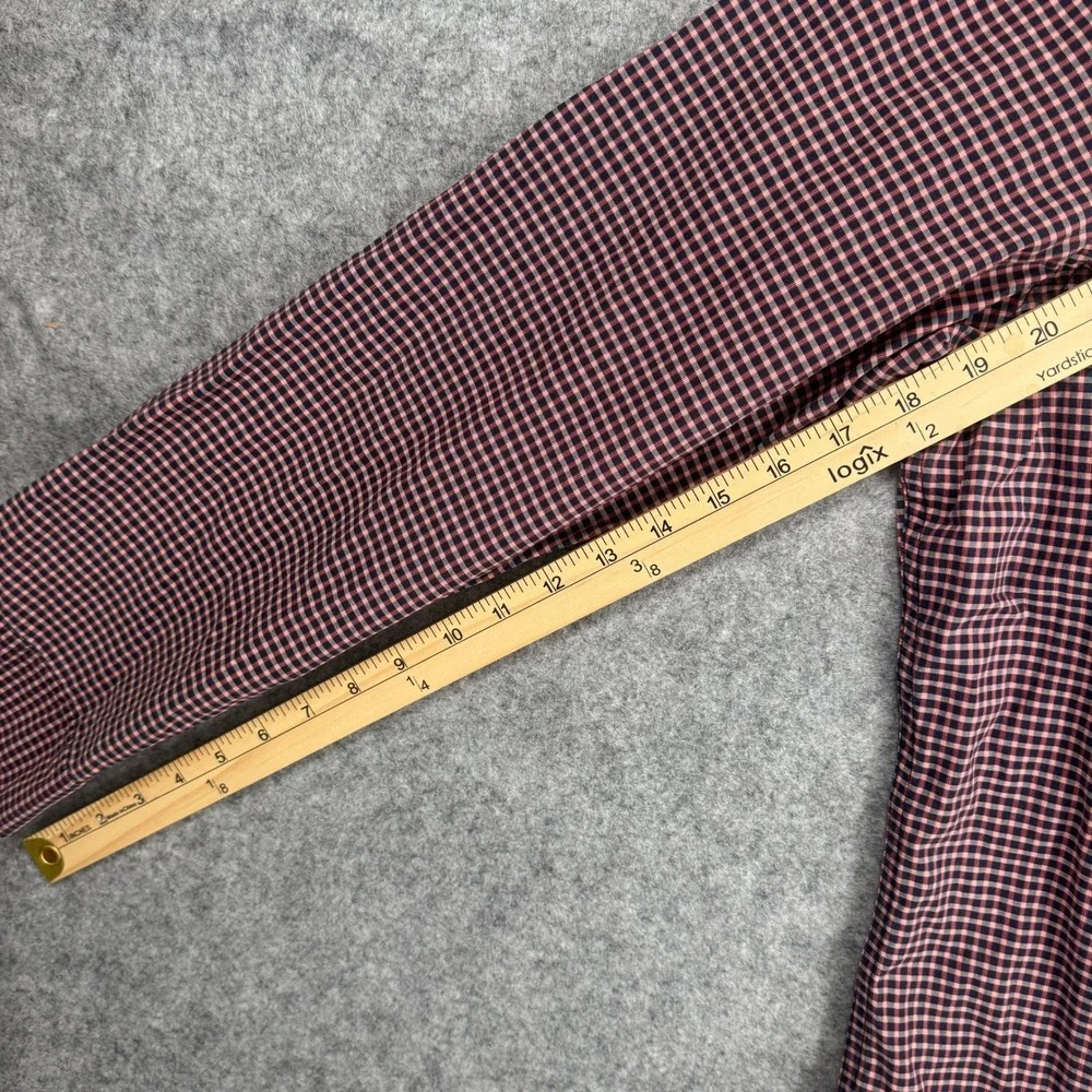 Banana Republic Custom 078 Wash Shirt Mens M Slim Fit Red Navy Gingham Check LS